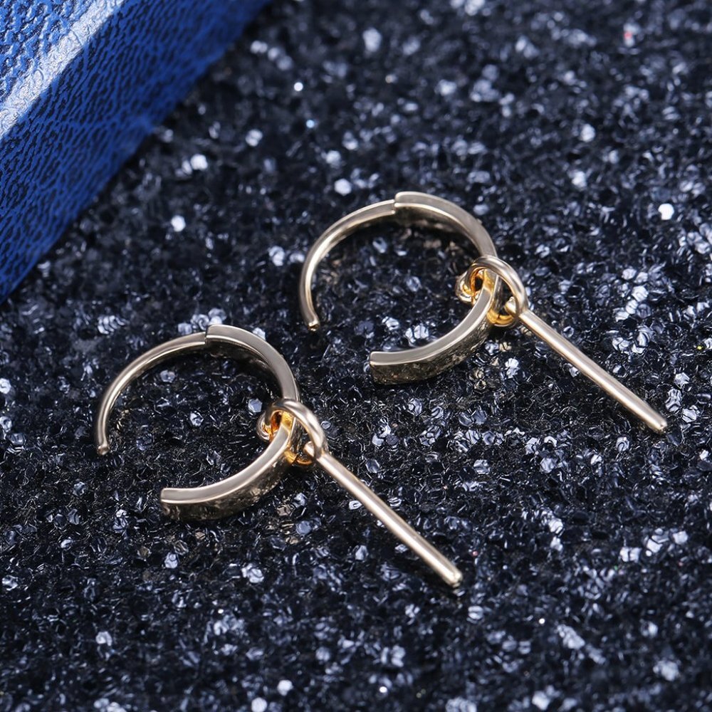 💞14K Gold Plated Dainty Hoop Key Earrings for Women, UNVN12439